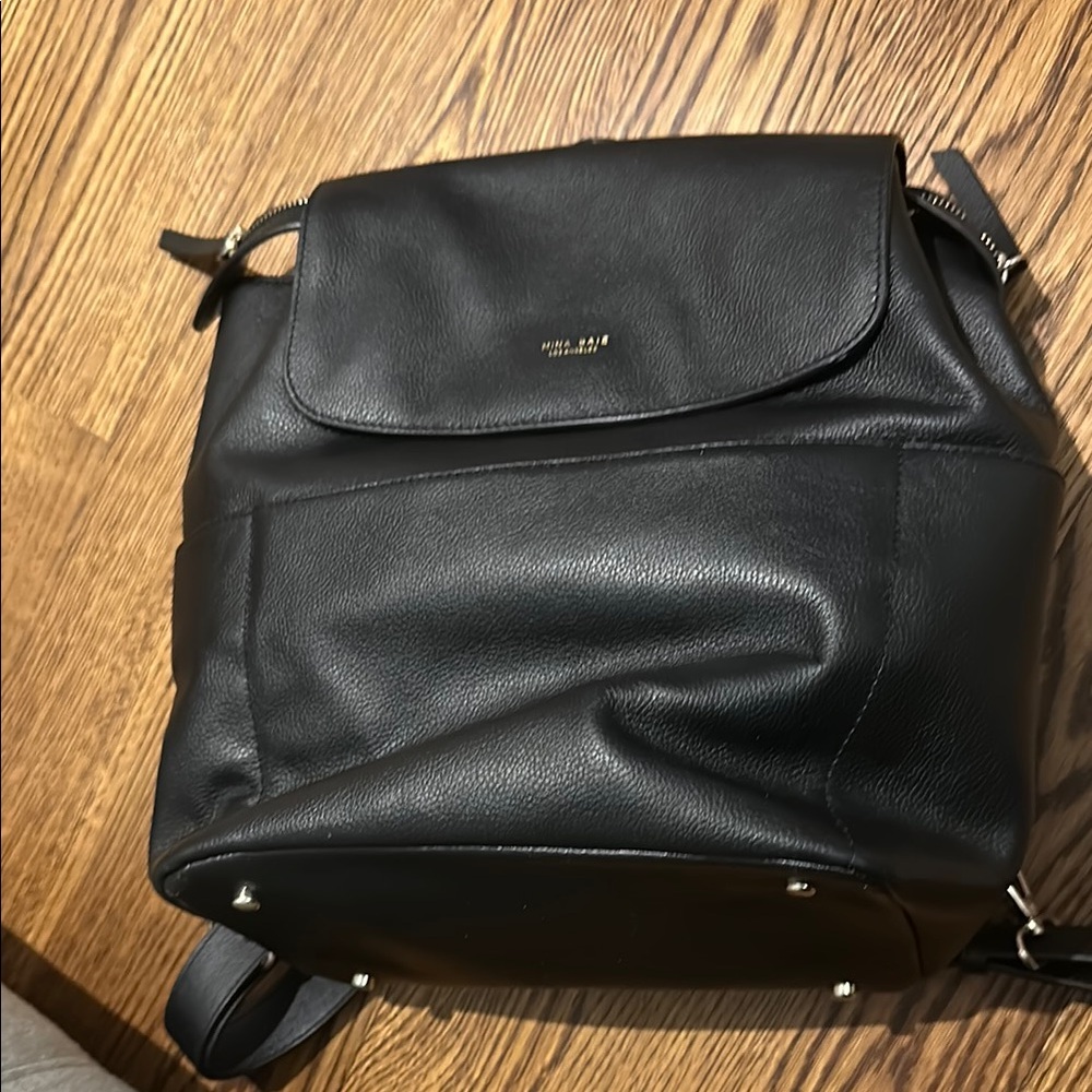 Mina Baie Leather Backpack diaper bag
